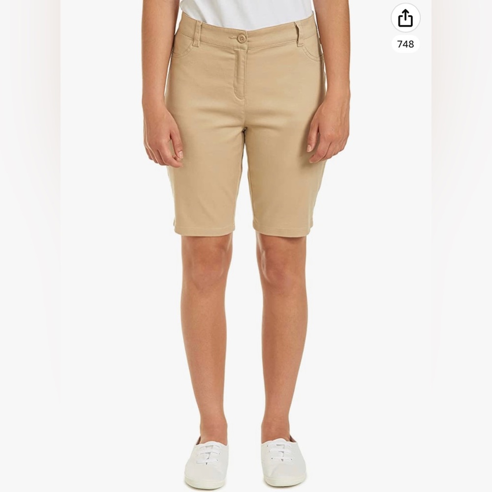 <THREE> Khaki Juniors School Shorts